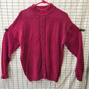 Vintage Saddlebred Cable Knit Sweater Womens Medium Pink